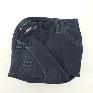 Lee Womens Midrise Fit Dark Wash Denim Shorts Blue Size 16 Medium MoM